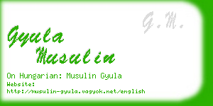 gyula musulin business card